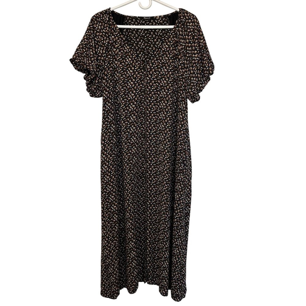Madewell Black and White Floral Midi Dress